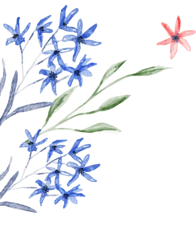 青い花のイラスト